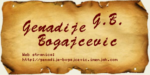 Genadije Bogajčević vizit kartica